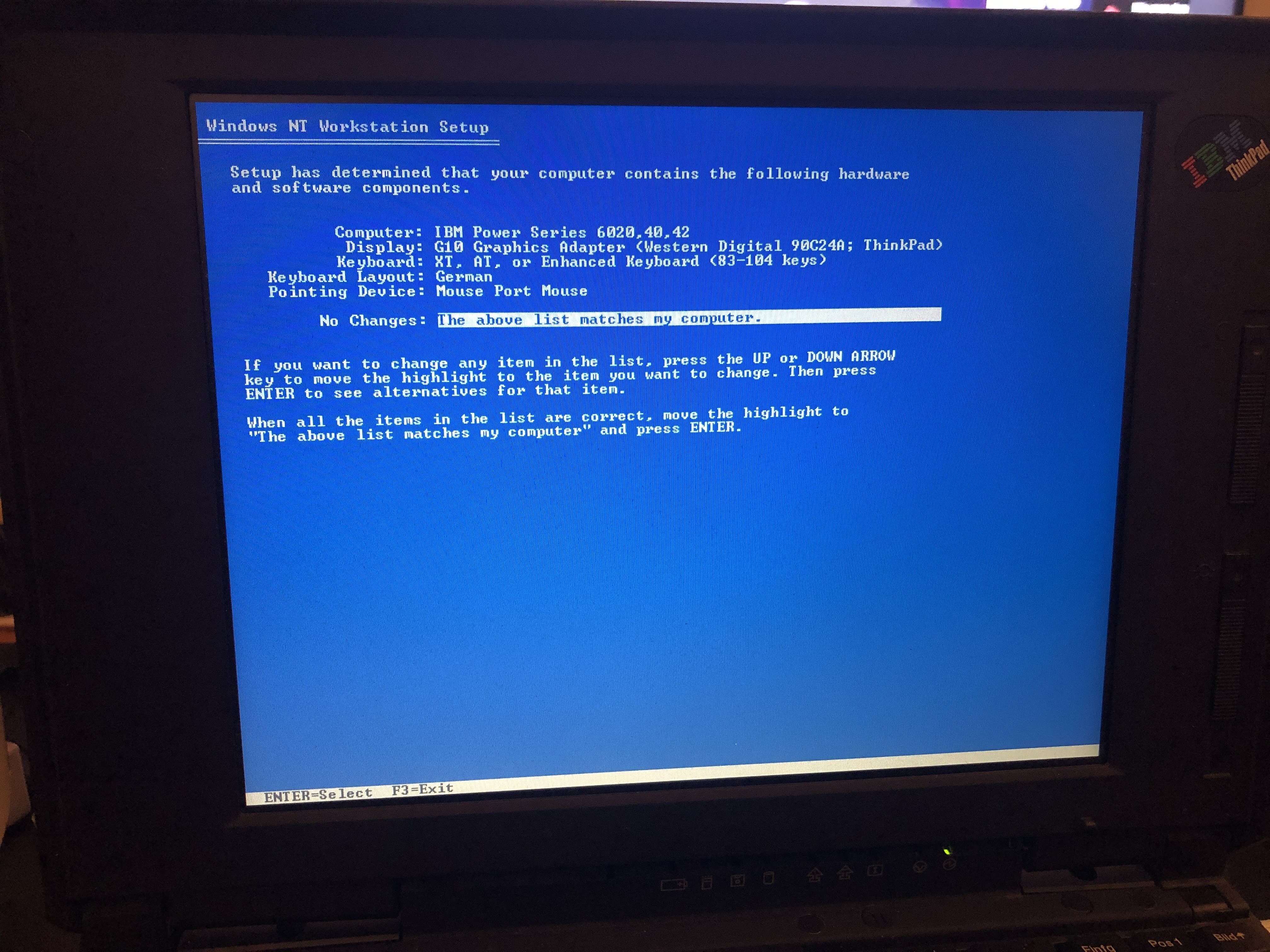 Windows NT 4.0 setup dialog