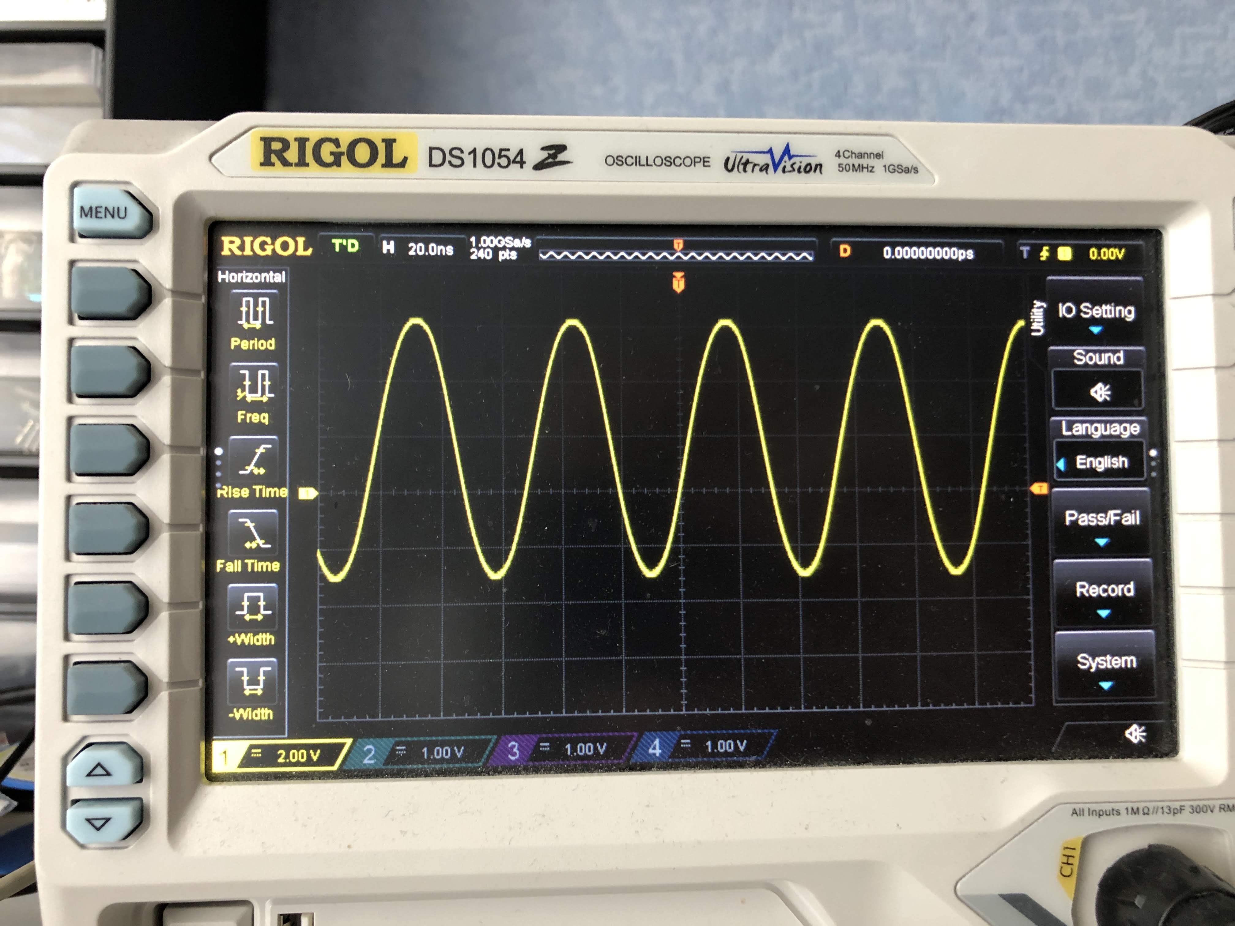Oscilloscope, showing sine waveform
