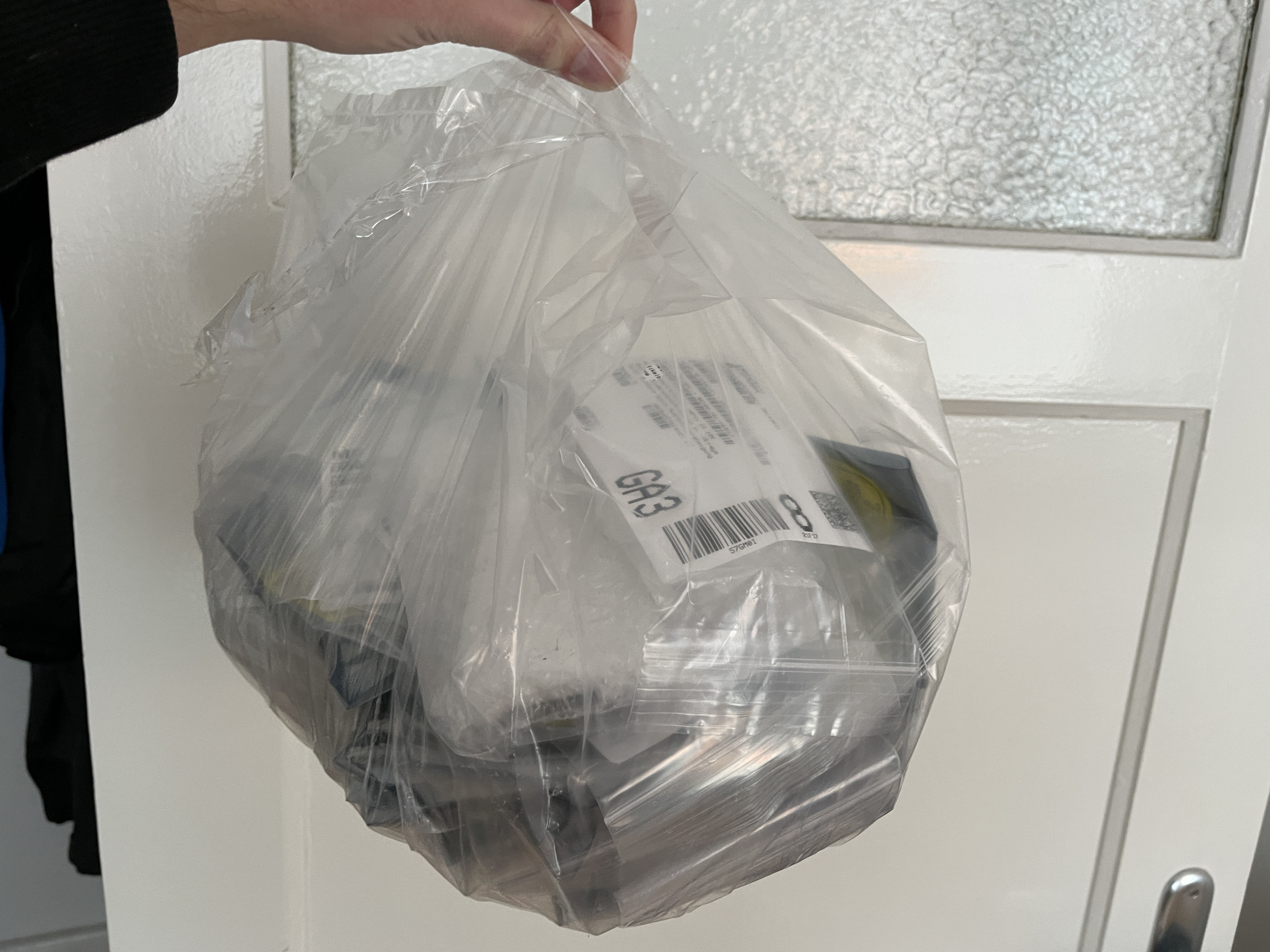 Big plastic bag of components from Mouser