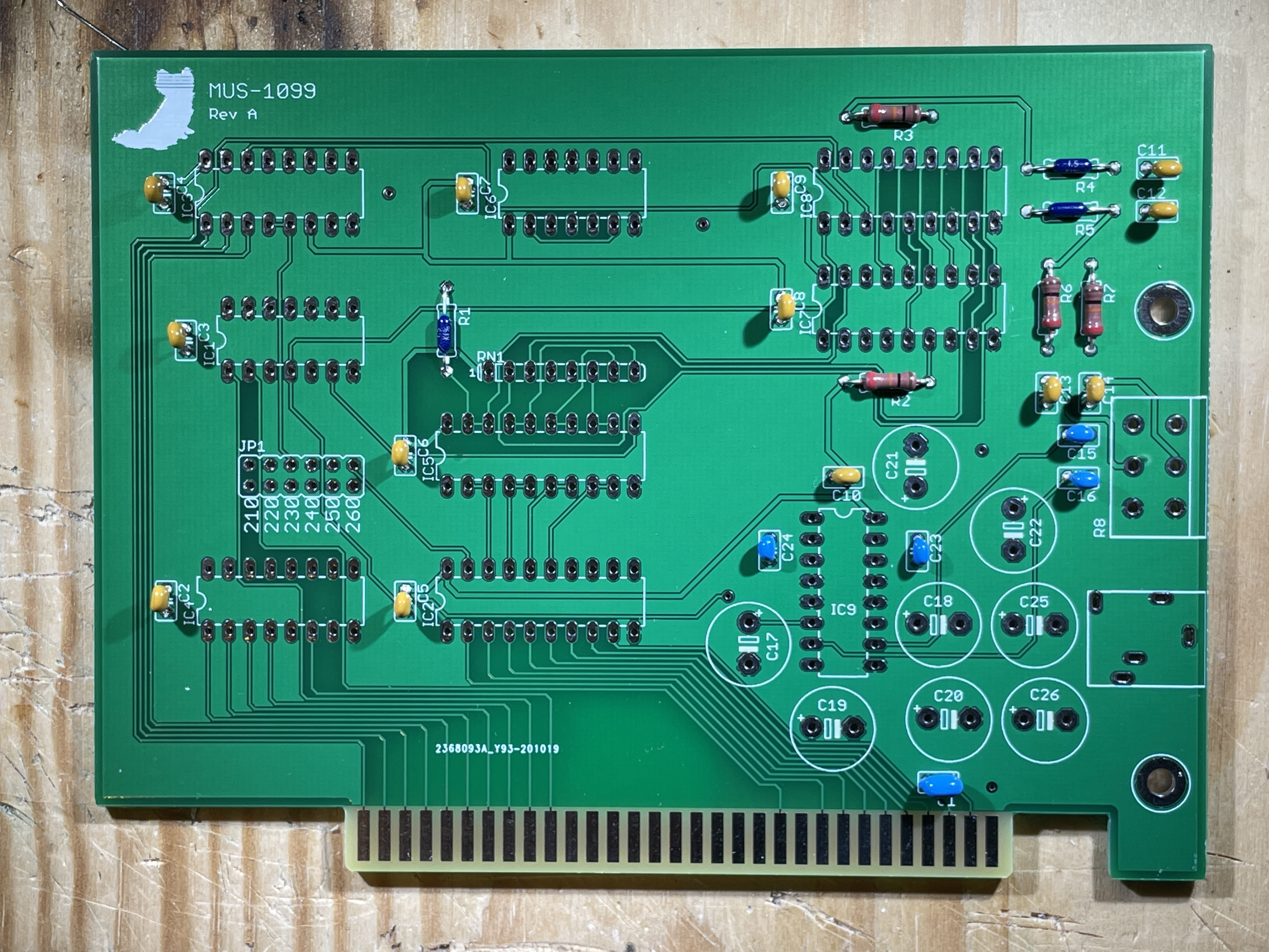 MUS-1099 PCB with capacitors added