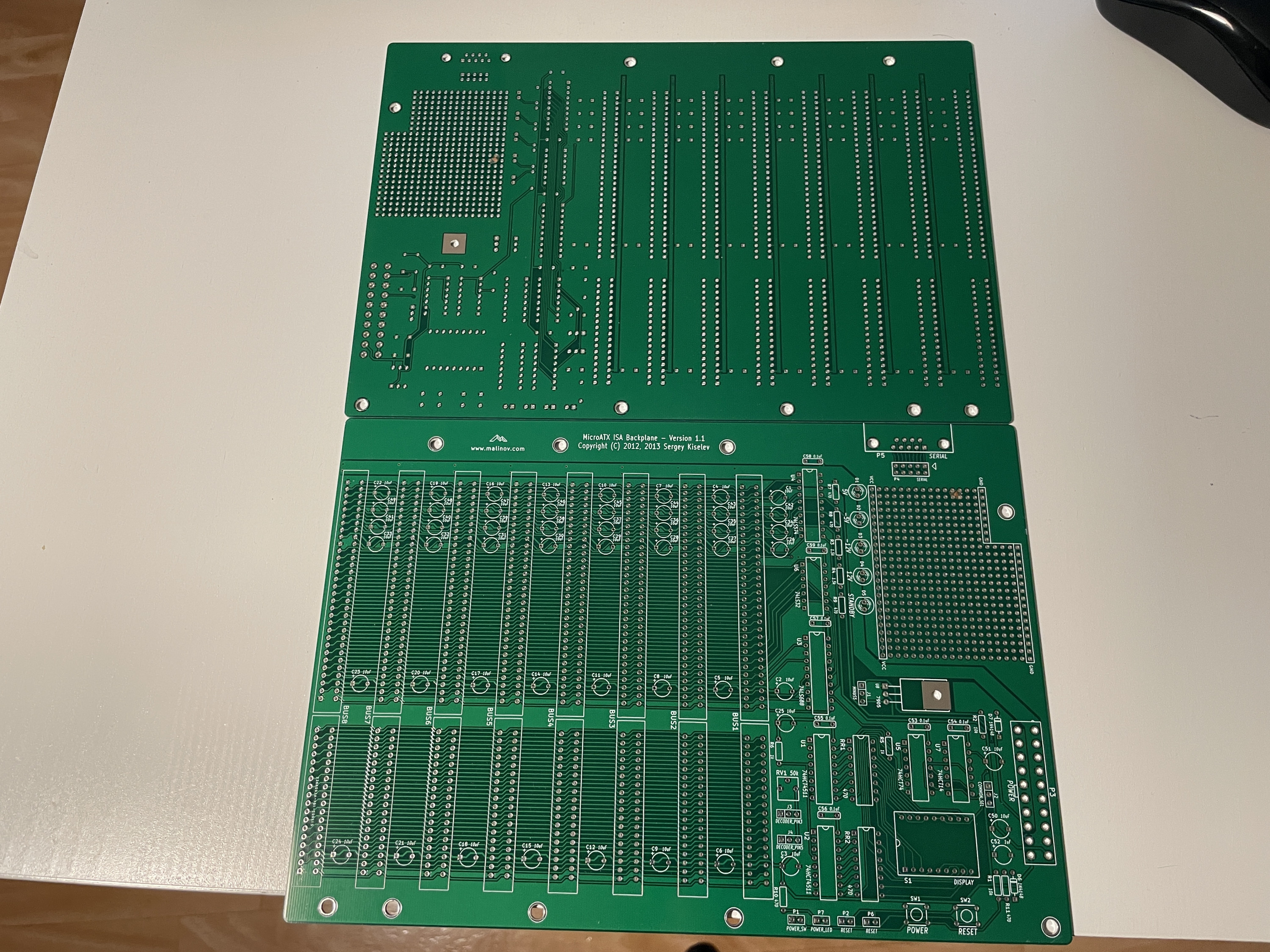 Plain backplane PCBs, not yet populated
