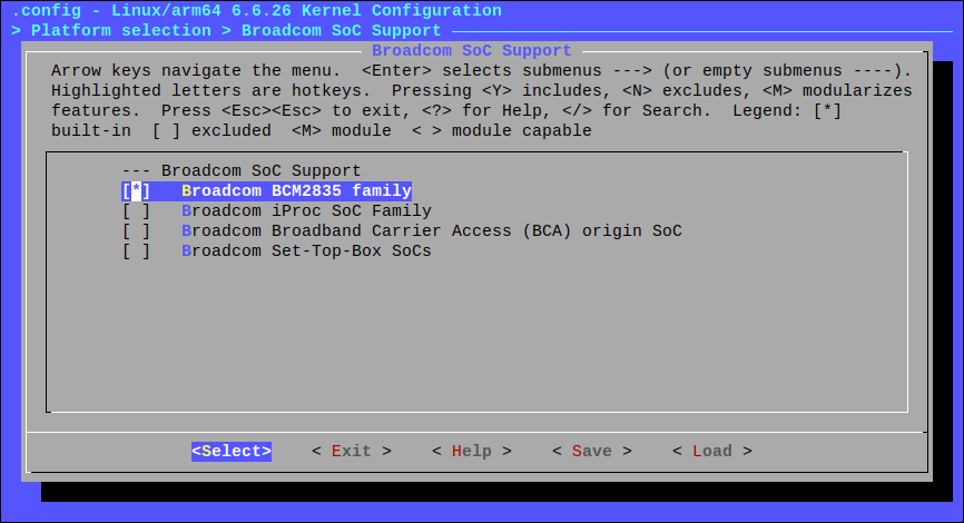 Linux 6.6.26 menuconfig screenshot